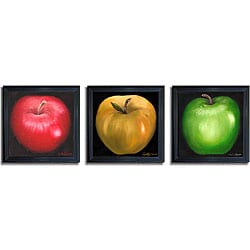 Nelly Arenas 'Apples' Framed Canvas Art 3-piece Set