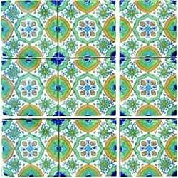 Fatima Green Design Accent Ceramic Tiles (Set of 9)