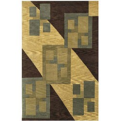 Hand-knotted Yellow Wool Rug (3'6 x 5'6)