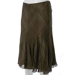 Lauren Ralph Lauren Flowing Plaid Silk Skirt