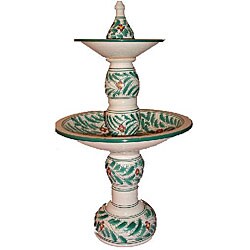 Handmade 'Campi Verdi' Ceramic Water Fountain