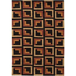Hand-knotted Black Wool Rug (8' x 11')