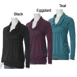 Belle du Jour Junior Cowl-neck Banded Bottom Tunic