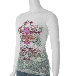 Everyday Brand Junior's Graphic Print Long-sleeve Top