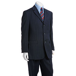 Luca Bertoni Men's Navy Pinstripe Suit