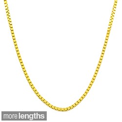 Fremada 14k Yellow Gold Box Necklace (16 inches to 30 inches)