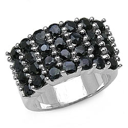 Malaika Sterling Silver Sapphire Grid Cluster Ring (Size 7)