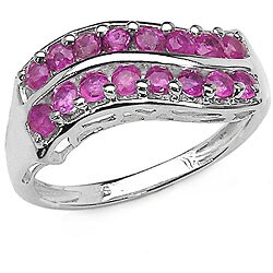 Sterling Silver and Round Ruby Ring