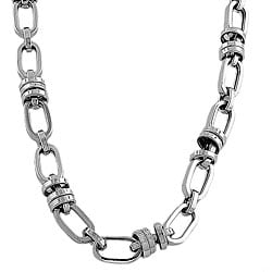Men's 14k White Gold Super Light Link Necklace