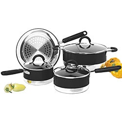 Aluminum 7-piece Nonstick Dual Tone Cookware Set