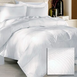 Dobby Stripe 284 Thread Count All-season Down Blend Comforter