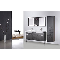 Vetta Solid Oak Double Sink Bathroom Vanity Set