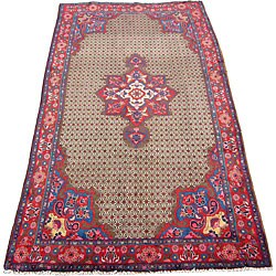 Persian Hamadan Camel/ Red Wool Rug (5' x 9'9)