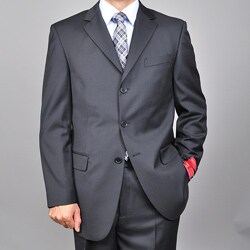 Mantoni Men's Solid Black 3-button Suit
