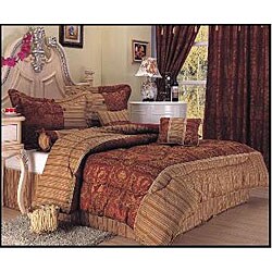 Williams 7-piece Burgundy Jacquard Comforter Set
