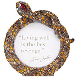 Kenneth Jay Lane Brown Crystal Snake Picture Frame