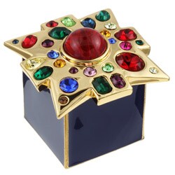 Kenneth Jay Lane Maltese Cross Pin Trinket Box