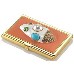 Kenneth Jay Lane Coral Shell Business Card Holder