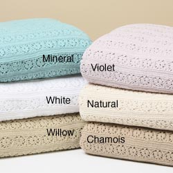 Pointelle Knitted Cotton Full/ Queen Blanket