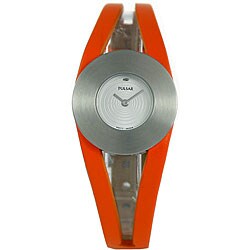 Pulsar Women's 'Dress' Orange Leather Strap Watch