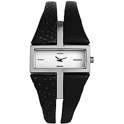 Pulsar Women's Black Double Leather Strap Watch