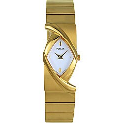 Pulsar Women's White Dial Goldtone Bracelet Dress Watch