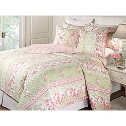 Wilshire Stripe 3-piece Cotton Quilt Set
