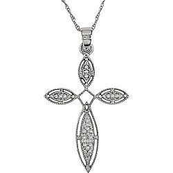 10k Gold 1/10ct TDW Diamond Cross Necklace