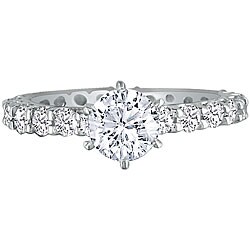 14k White Gold 2ct TDW Diamond Eternity Engagement Ring (G-H, I1)