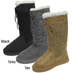 Glaze by Adi Women's Ultrasuede Trim Knit Boots