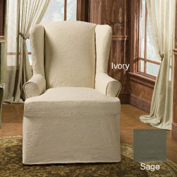 Matelasse Tailored Wrap Wing Chair Slipcover