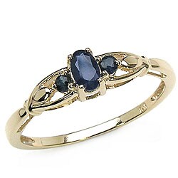 Malaika 10k Gold and Blue Sapphire Ring
