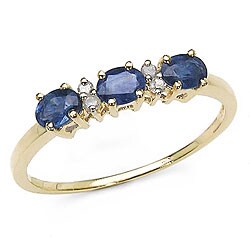 Malaika 10k Gold Blue Sapphire Diamond Ring