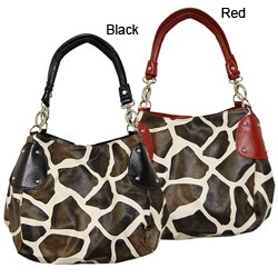 Je Veux Double Handle Giraffe Print Handbag
