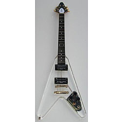 Acrylic Clear V-shaped Electric Guitar