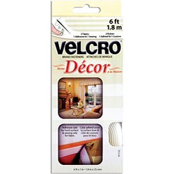 Velcro White Home Decor Tape (1 inch x 6 feet)