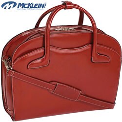 McKlein Red Barrington Italian Leather Laptop Case