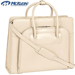 McKlein Sand Lake Forest Italian Leather Laptop Case