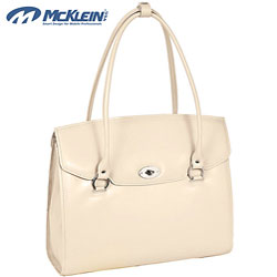 McKlein Sand Geneva Italian Leather Laptop Case