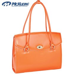 McKlein Orange Geneva Italian Leather Laptop Case