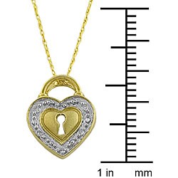 10k Two-tone Gold Diamond Accent Heart Lock Necklace