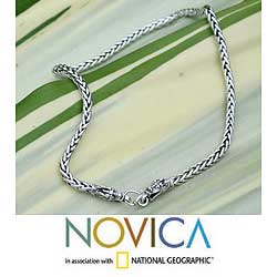 Sterling Silver 'Loyal Dragon' Chain Necklace (Thailand)