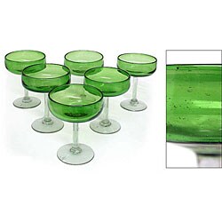 Set of Six 'Lime Twist' Margarita Glasses (Mexico)