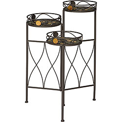 Iron 'Circles' Folding 3-planter Stand