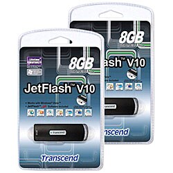 Transcend JetFlash V10 8 GB USB Flash Drive (case of 2)