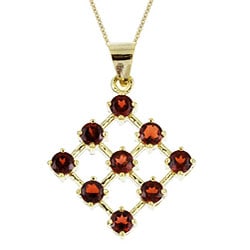 Glitzy Rocks 18k Yellow Gold over Sterling Silver Garnet Pendant