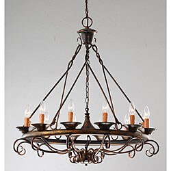 Antique Copper 12-light Artful Iron Chandelier