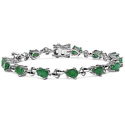 Malaika Sterling Silver Genuine Emerald Bracelet