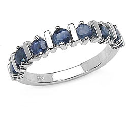 Malaika Sterling Silver Genuine Blue Sapphire Ring (Size 7)