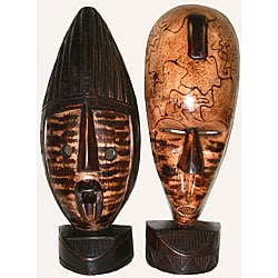 Set of 2 Handcarved Kronti Masks (Ghana)